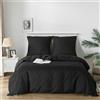 GOOD NITE Biancheria da letto Good Nite, set da 3 pezzi, colore nero. Lenzuolo matrimoniale in microfibra, 200x200 cm + 1 federa, 80x80 cm. Traspirante e morbido. Dimensioni: 200x200 cm + 2 federe 80x80 cm