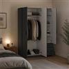 Dmora - Guardaroba 3 ante Thea, Mobile camera da letto, Cabina armadio portabiti, Armadio appendiabiti, 147x50 h200 cm, Grigio