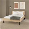 Dmora - Letto piazza e mezza Dalee, Sommier per camera da letto, Giroletto per stanza, Struttura porta materasso, 206x153 h91 cm, Rovere