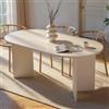Dmora Tavolo Fisso Ravion 180x90x75h cm Bianco 6 Posti Forma Ovale, Peso Supportato 70 kg