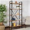 Dmora - Libreria Martone, Scaffale da ufficio, Mobile portalibri, Biblioteca, 90x34 h180 cm, Pino e Nero