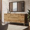 Dmora - Credenza Dagon, Buffet da Soggiorno, Madia da Salotto, Dispensa da Cucina, 180x45 h80 cm, Noce