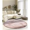 Villeroy & Boch Shaggy Leon - Tappeto rotondo a pelo lungo, morbido, facile da pulire, per soggiorno, sala da pranzo, camera dei clienti, colore rosa antico, 160 cm