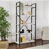 Dmora - Libreria Martone, Scaffale da ufficio, Mobile portalibri, Biblioteca, 90x34 h180 cm, Bianco e Nero