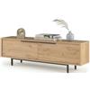 Dmora Mobile Porta TV Lutano 160x36x45h cm Marrone Rovere 2 Vani 2 Ante, Apertura a Ribalta