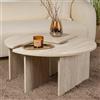 Dmora Tavolino da Salotto Codroipo, Tavolo Basso da caffè, Portariviste per Divano, Ripiano da Soggiorno, 90x90 h41 cm, Beige