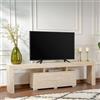 Dmora Mobile Porta TV Govone, Credenza da Soggiorno, Armadio Basso per TV, Base Parete attrezzata, 180x31 h50 cm, Beige