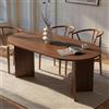Dmora Tavolo Fisso Ravion 180x90x75h cm Marrone Noce 6 Posti Forma Ovale, Peso Supportato 70 kg