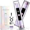 Bamkmbe Mini Rasoio Elettrico Donna 2 in 1, Viso Bikini Corpo Tagliapeli corporeo, Indolore Rasoio Parti Intime, Schermo LED e Ricarica USB, Bikini-Trimmer Impermeabile IPX7, secco/bagnato (Viola)