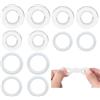 ZVKACT Cock Ring, 12 Pezzi, 6 Misure, Diametro 1.3-2.5Cm, Trasparente, Anelli Pene In Silicone Per Uomini