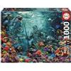 Educa - Puzzle 1000 pezzi Barriera corallina Poseidon | Puzzle mare e natura | Misura 68x48 cm | Include colla Fix | Per adulti 14+ (20174)