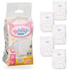 BABY born Pannolini, confezione da 5 per bambole 43 cm | 5 pannolini stampati con strisce adesive, adatti a bambole da 43 cm