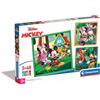 Clementoni - 25298 - Supercolor Puzzle - Disney Mickey and Friends - 3x48 Pezzi (Include 3 Puzzle Da 48 Pezzi) - Puzzle Bambini 5 Anni, Puzzle Cartoni Animati, Made In Italy