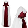 papapanda Mantello Cappuccio per Guerriero Assassino Costume Rosso Bianco per Adulti e Bambini (130cm)