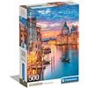 Clementoni Collection Puzzle 500 Pezzi per Adulti e Ragazzi, Illustrazione Veduta Notturna Lighting Venice, Idea Regalo, Made in Italy, 36x49 cm, Poster Incluso, 35542