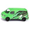 siku 1585, VW T5 Transporter, Metallo/Plastica, Verde/Nero, Portellone Posteriore Apribile, Auto Giocattolo per Bambini