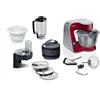 Bosch MUM5 - Robot da cucina serie 4 MUM5X734, bilancia integrata, 2 ciotole, intagliatore, set di miscelazione, 1000 W, rosso/argento