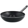 GreenChef Tones Wok con Rivestimento Ceramico Antiaderente, 28 cm, Compatibile Induzione, Senza PFAS, Adatto Forno 200 °C, Lavabile Lavastoviglie, Nero
