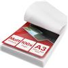 ACROPAQ Fogli plastificatrice A3 opache - Confezione di 100 fogli per plastificare, 2x100 (200) microns, 100 pezzi, Finitura opaca, Anti-impronte digitali, Angoli arrotondati - Buste plastificazione