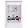walther designCornice per quadri bianca 13 x 18 cm con passe-partout, cornice in plastica stile acciaio ES318W