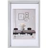 walther design argento 40 x 50 cm con passe-partout, cornice in plastica Steel Style ES050S