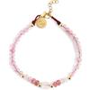 SINGULARU Bracciale da donna Amulet Rose Quartz Acciao Placcato Oro