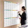 Generic Calendario da parete cancellabile a secco, 3 mesi, 91 x 61 cm, lavagna bianca senza data, con vista mensile, blocchi giornalieri a righe e sezione note, inizio domenica, riutilizzabile, per casa