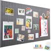 IVEOPPE Bacheca in feltro, autoadesiva, colore grigio scuro, 60 x 40 cm, bacheca decorativa in feltro, spessore 0,9 cm, pieghevole, lavagne memo per ufficio, cucina