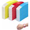 FIMWOLZ 300 Braccialetti Carta Eventi Impermeabili, Braccialetti Tyvek Monouso (100 Giallo, 100 Blu, 100 Rosso) per Controllo Accessi Sicuro a Feste, Concerti e Discoteche