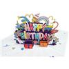 REMOtech Biglietto di auguri 3D pop-up con unicorni e arcobaleno, 13 x 18 cm, chiuso, 26 x 18 x 10 cm, con busta bianca inclusa
