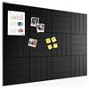 Pinyenr Bacheca decorativa in feltro, autoadesiva, 120 x 90 cm, 12 pezzi, 30 x 30 cm, in feltro, spessore 0,9 cm, per la cameretta dei bambini, colore nero