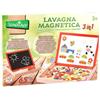 GLOBO S.P.A. Lavagna Magnetica 3 in 1 Legnoland con Magneti e Gessi, 65 Pezzi Educativi