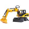 BRUDER SPIELWAREN RUSPA CAT, ESCAVATORE SU RUOTE, GIOCATTOLO BAMBINI, 28X18X15 CM