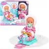FAMOSA ITALIA SRL Nenuco e la Sua Slitta, Bambola 35 cm Con Slitta e Tuta da Neve Rosa, Naso Che Cambia Colore, Include Ciuccio, Famosa