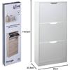 5FIVE Scarpiera 3 Cassetti Bianco in Legno, 60x23x118 cm - Salvaspazio Elegante