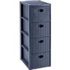 STEFANPLAST S.P.A. Cassettiera, Elegance, 30x40x80 cm, SL Navy, plastica resistente, organizer casa ufficio, salvaspazio verticale