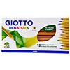 CARTOLERIA Giotto Natura - Astuccio con 12 Pastelli Colorati in Legno Naturale