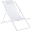 BIZZOTTO ANDREA SPA Sdraio Taylor Bianca 60,5x101,5x73,5 cm, Lettino Pieghevole Alluminio