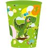 REAL TRADE ITALIA SRL Bicchiere per bambini Dinosauri in plastica riutilizzabile 260 ml BPA Free