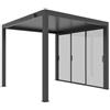 BIACCHI ETTORE SRL Parete in vetro temperato antracite pergola ATENA lato 3 m, scorrevole con frizione