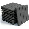 4F GROUP SPA Confezione 9 Mattonelle Effetto Legno Grigio in WPC 30x30 cm