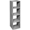 5five Mix n Modul, scaffale 4 ripiani, effetto rovere grigio, libreria moderna, mobile contenitore, organizer casa