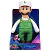 M.V.GIOCHI SRLS Super Mario Fire Luigi peluche snodabile 35,5 cm, pupazzo ufficiale Nintendo Jakks Pacific