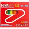 SEVEN S.P.A. Seven, Set Matite Colorate, 24 Pezzi, Pastelli Scuola Ufficio, Mina 4.0, Fusto Esagonale 7.6 mm, Etichetta Nome, 21x18.5x2 cm
