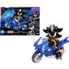 M.V.GIOCHI SRLS DC x Sonic Shadow Batman con Batcycle - Action Figure 12,7 cm e Moto Interattiva Ufficiale Jakks Pacific