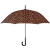 PERLETTI SPA Ombrello Donna Automatico, 61cm, Leopardato, 8 Stecche, Elegante, Moda, Antivento