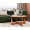 IMPERIAL ARTS Tavolino Basso Tondo in Legno Ø80 cm H40 cm, Tavolo da Salotto Moderno per Living