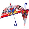 PERLETTI SPA Ombrello Bambino, Spiderman, Manuale, 45cm, Cupola Trasparente, Antivento, Fibra di Vetro