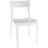 DIMAPLAST 2000 SRL Sedia Interno/Esterno Impilabile, Plastica Bianca Roma Bistrot, 80x49x49 cm, Made in Italy, Resistente e Versatile