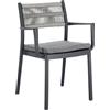 BIZZOTTO ANDREA SPA SEDIA 0650010 ALVIN ANTRACITE CON BRACCIOLI E CUSCINO